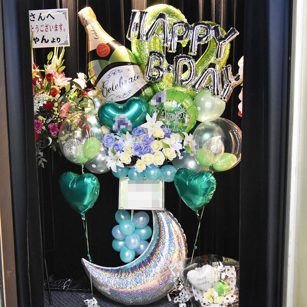 シャンパン＆ムーンのバルーンスタンド - ハピバル